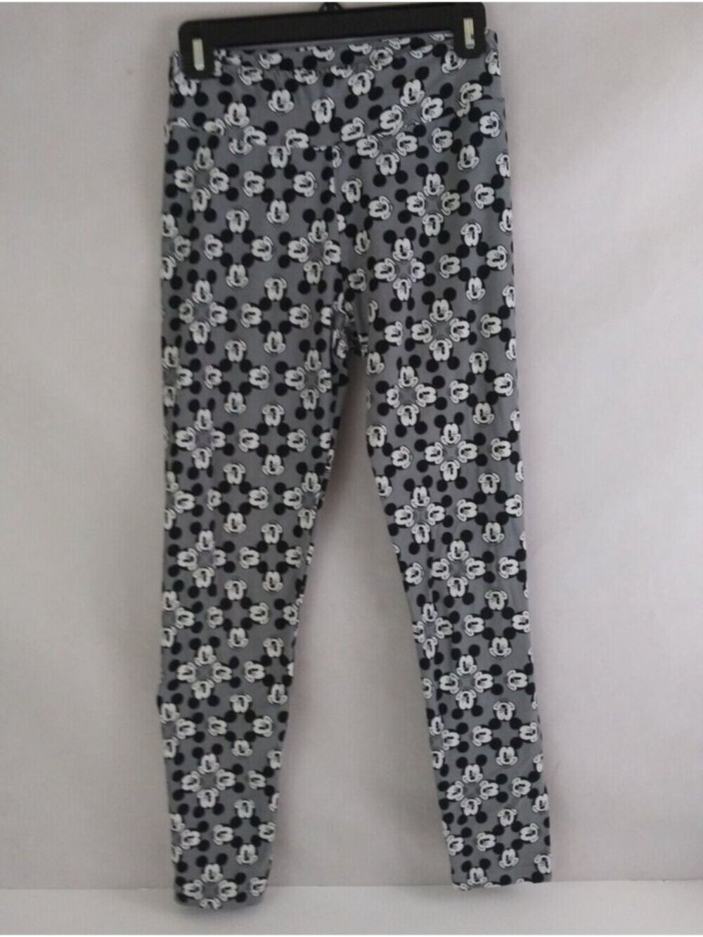 LuLaRoe One Size Leggings Black & White With Disney Mickey Mouse Head Designs